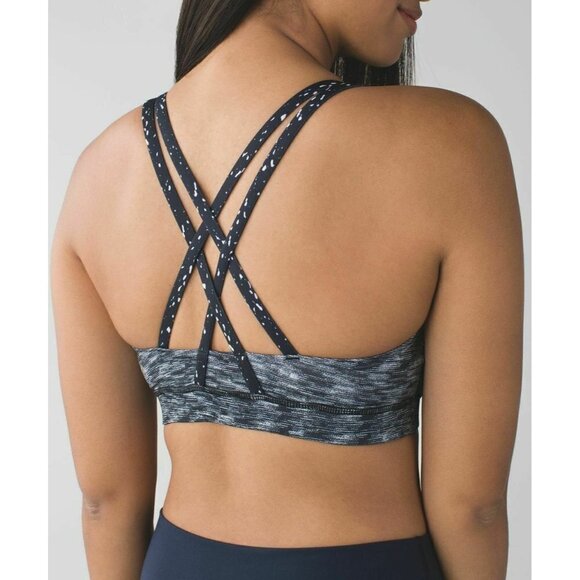Lululemon Energy Bra Dramatic Static White Black 4 - Picture 1 of 7